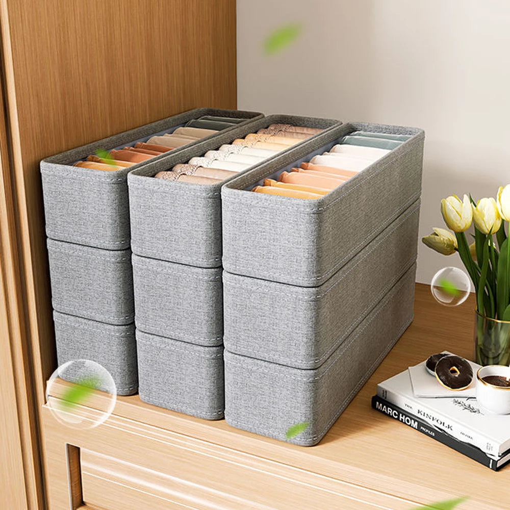 Drawer Style Underwear Socks Storage Box Folding Washable Storage Basket Wardrobe Closet Organizer Box for Socks Underwear Tie
