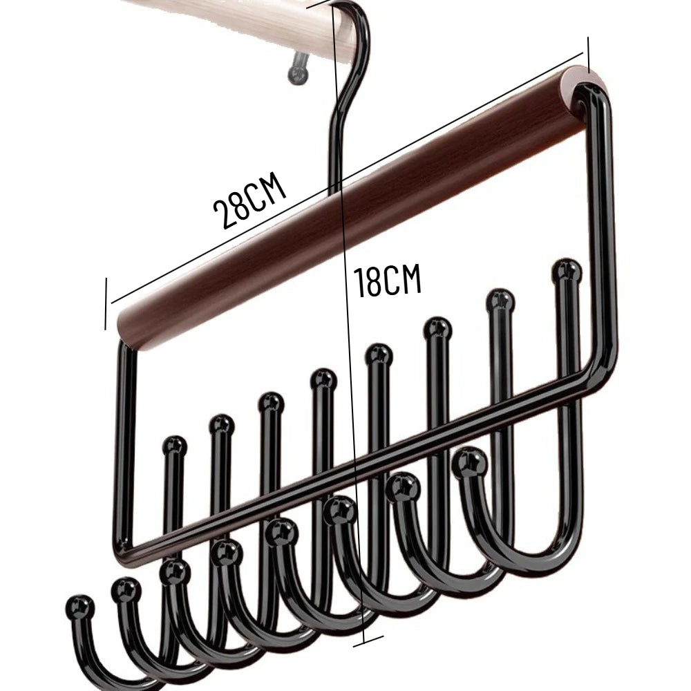Hanger for Closet Organizer Wardrobe Organizer Clothes Hat and Bag Hook Metal Wall Mounted Coat Rack with 8 Storage Hooks