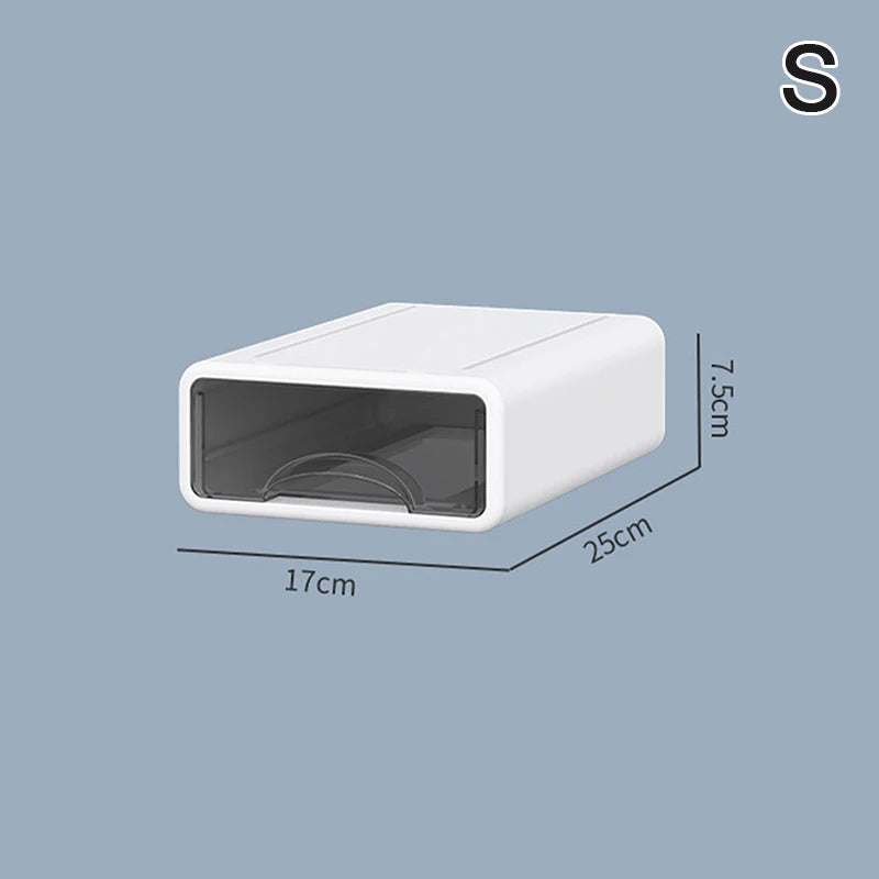 【N】Plastic Box Desktop Organizer Drawer Makeup Storage Box Stackable Jewelry Container Office Finishing Organizer Box