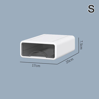 【N】Plastic Box Desktop Organizer Drawer Makeup Storage Box Stackable Jewelry Container Office Finishing Organizer Box
