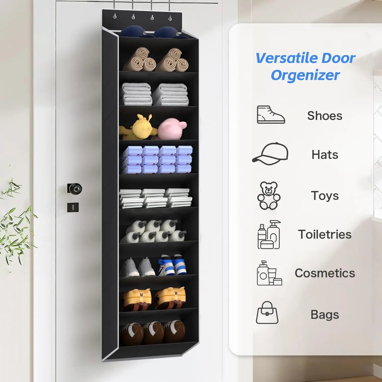 10 Tiers Large over the Door Shoe Organizer Hanging Shoe Rack with Deep Pockets for Storage Door Storage Solution