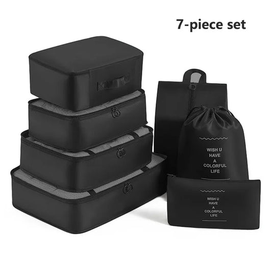 7-8-9-Piece Set Travel Bag Organizer Clothes Luggage Travel Organizer Blanket Shoes Organizers Bag Suitcase Pouch Packing Cubes