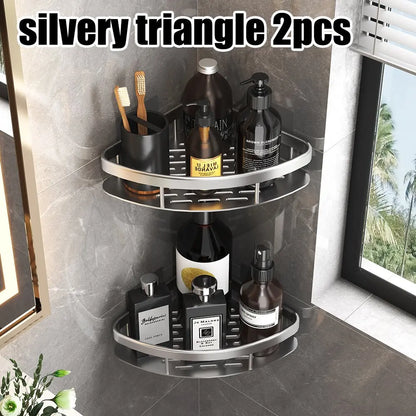 Wall Mounted Rectangular Rack Wall Mounted Shower Shampoo Rack No Drill Rack Tripod Bathroom Rack Towel Rack