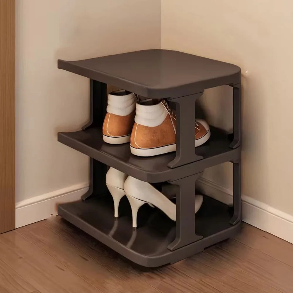 Removable Vertical Shoe Rack 2-8 Layers Saving Space Layered Shoe Cabinets Anti-Drop Stackable Shoes Storage Organizer Doorway