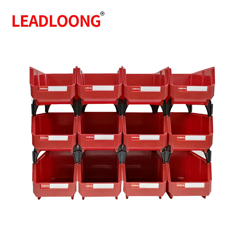 Plastic Stackable Storage Bins Screw Storage Boxes Stackable Bin Parts Storage Organizer Garage Storage Bins (9Pcs)