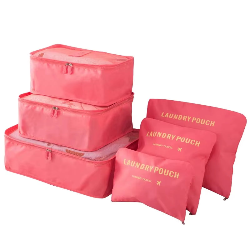 6/8Pcs Set Travel Bag Organizer Clothes Luggage Travel Organizer Blanket Shoes Organizers Bag Suitcase Pouch Packing Cubes