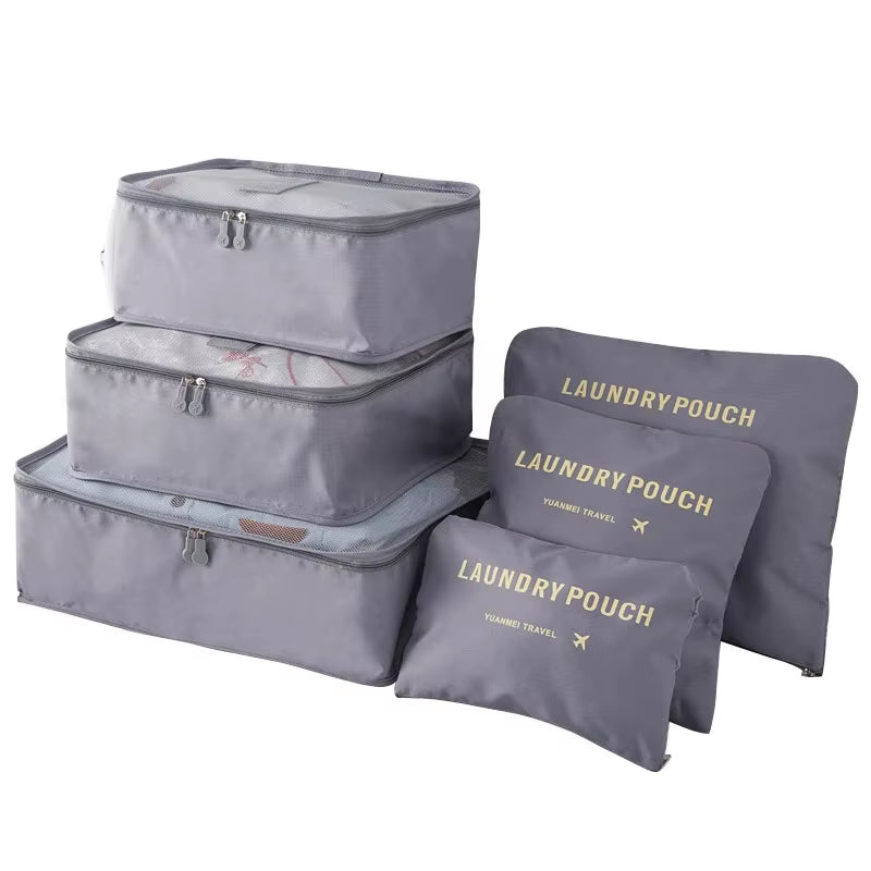 6/8Pcs Set Travel Bag Organizer Clothes Luggage Travel Organizer Blanket Shoes Organizers Bag Suitcase Pouch Packing Cubes