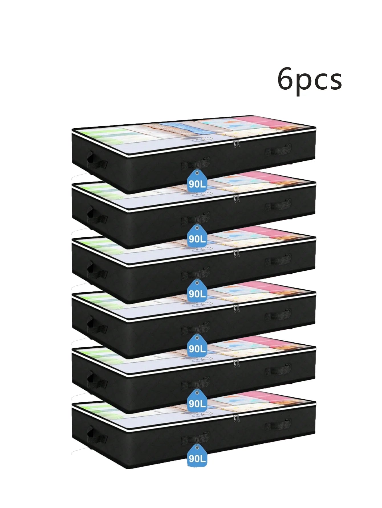 Under Bed Storage Container Organizer Large Capacity under Bed Clothes Storage Box Foldable Storage Bag with Clear Window