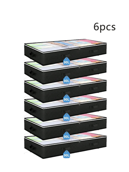 Under Bed Storage Container Organizer Large Capacity under Bed Clothes Storage Box Foldable Storage Bag with Clear Window