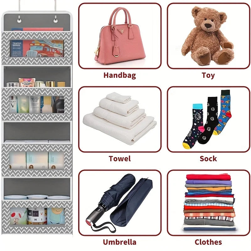 1Pc 4-Tier Door Hanging Organizer Mounted Storage Rack, Large Capacity over Door Hanging Storage Box for Storing Cosmetics, Toys