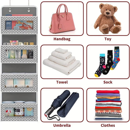 1Pc 4-Tier Door Hanging Organizer Mounted Storage Rack, Large Capacity over Door Hanging Storage Box for Storing Cosmetics, Toys