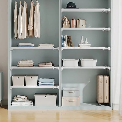 NEW Adjustable Closet Organizer Kitchen Storage Shelves Space Saving Wardrobe Wall Mounted Rack Home Appliance Cabinet Holder1Pc