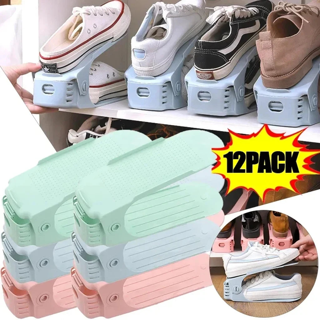 1Pcs Adjustable Shoe Rack Organizer Shoe Slot Space Saver Double-Layer Shoe Rack Organization Shoes Storage Rack Shoe Box