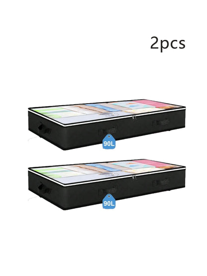 Under Bed Storage Container Organizer Large Capacity under Bed Clothes Storage Box Foldable Storage Bag with Clear Window