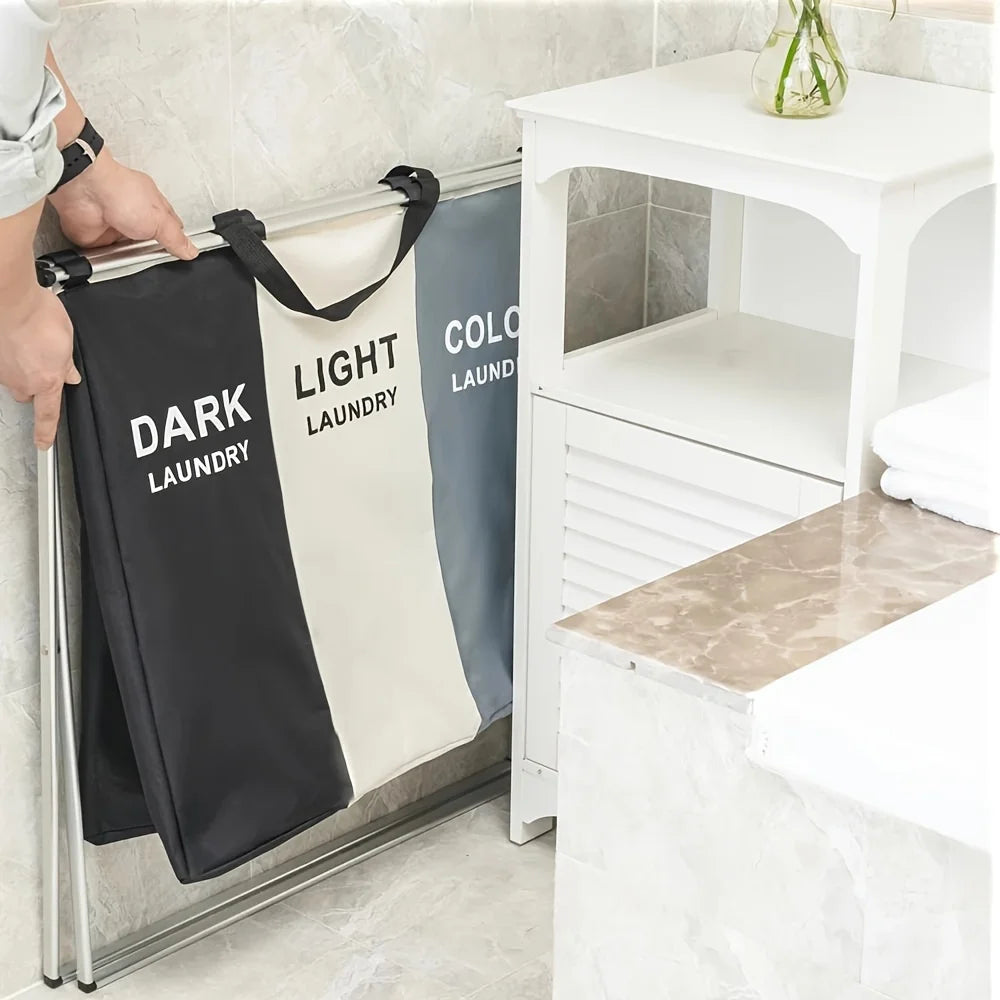 Large Capacity Foldable Sorting Laundry Basket, Folding Storage Basket, Suitable for Bedroom, Laundry Room, Bathroom, School, Ho