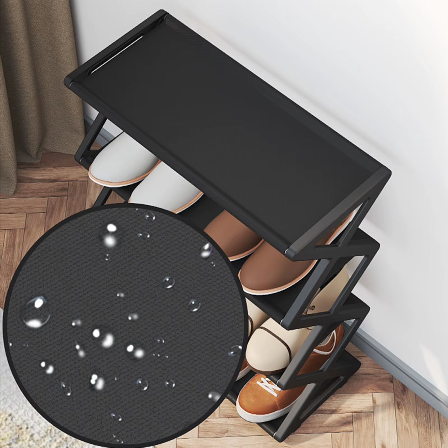 4 Tier Foldable Shoe Rack Space Saving Standing Shoe Storage Organizer for Closet Hallway Entryway Bedroom 4 Tier Shoe Rack