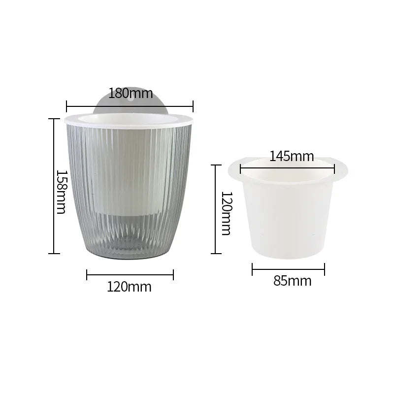 Wall Mounted Plastic Potted Plant Flowerpot Creative Wall Hanging Planter Self Watering Planter Pots Home Wall Decoration