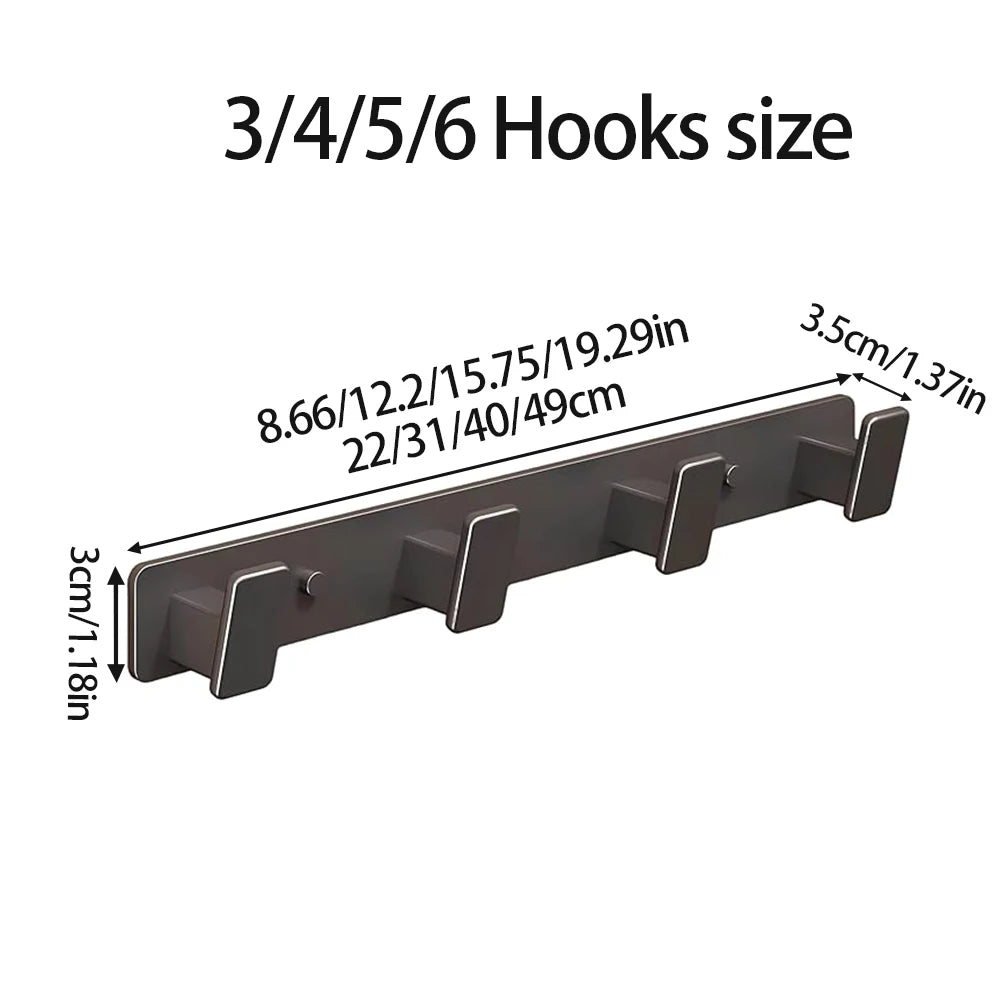 Coat Hook Wall Rack Hanger - Black Coat Rack with 5 Hooks Wall Hooks for Hanging Hat Key Bag Towel Wall Mount Coat Rack