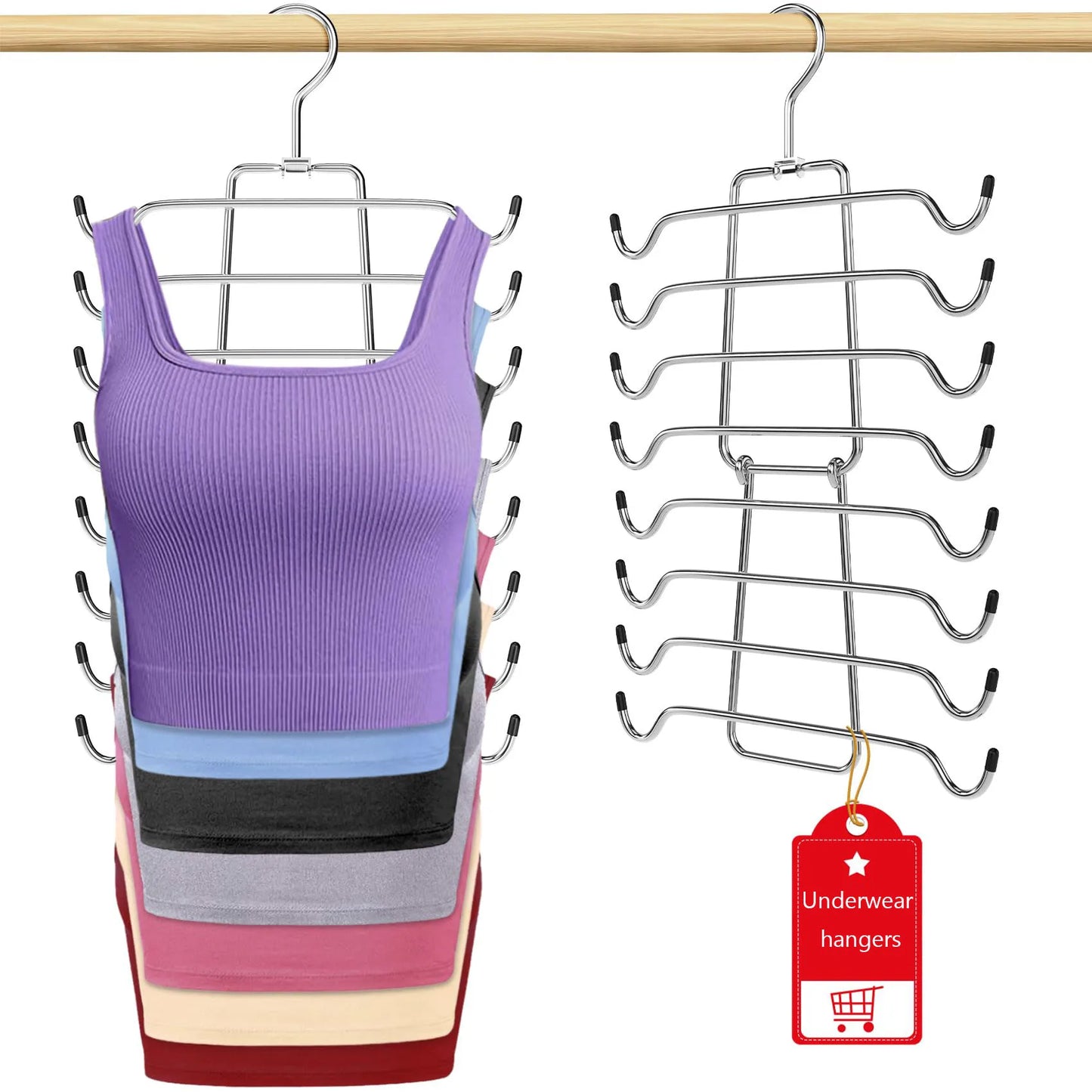 360° Rotating Metal Hanger Wardrobe Organizer and Storage Lingerie Hanger Suitable for Camisole Bra Belt Swimsuit Underwear