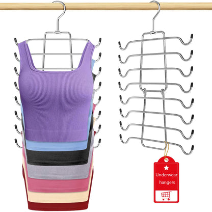 360° Rotating Metal Hanger Wardrobe Organizer and Storage Lingerie Hanger Suitable for Camisole Bra Belt Swimsuit Underwear