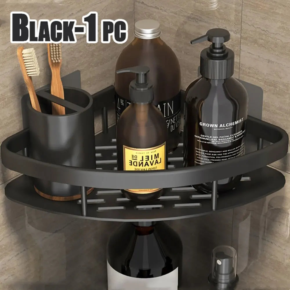 Wall Mounted Rectangular Rack Wall Mounted Shower Shampoo Rack No Drill Rack Tripod Bathroom Rack Towel Rack