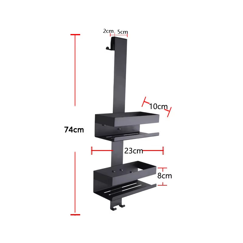 Movable Bathroom Shelves No Drill Shelf Organizer Shower Support Steel Shelf Multifunction Shelves Storage Unit for Bathroom