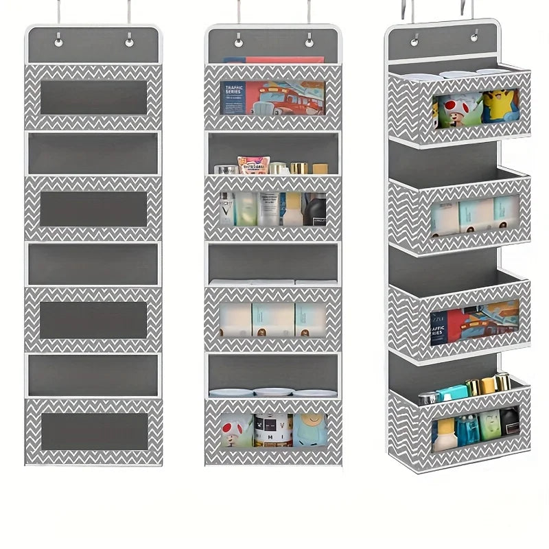 1Pc 4-Tier Door Hanging Organizer Mounted Storage Rack, Large Capacity over Door Hanging Storage Box for Storing Cosmetics, Toys