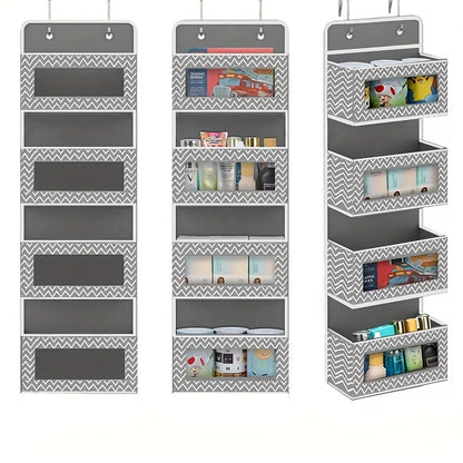 1Pc 4-Tier Door Hanging Organizer Mounted Storage Rack, Large Capacity over Door Hanging Storage Box for Storing Cosmetics, Toys