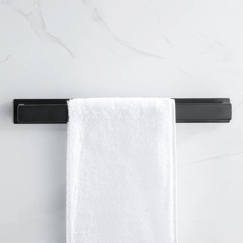Strong Adhesive Bathroom Towel Rack Stainless Steel Bath Towel Hanger Wall Mounted Kitchen Hand Towel Holder No Drill