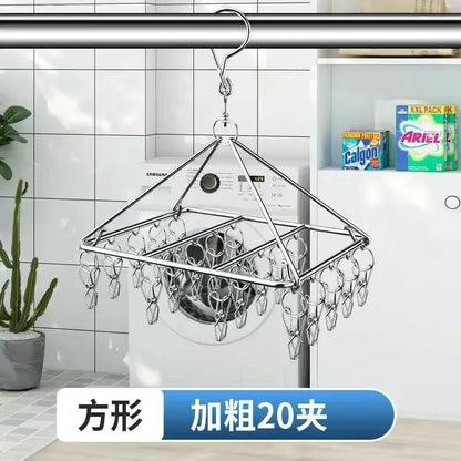 Stainless Steel Windproof Clothespin Laundry Hanger Clothesline Sock Towel Bra Drying Rack Clothes Peg Hook Airer Dryer