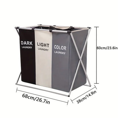 Large Capacity Foldable Sorting Laundry Basket, Folding Storage Basket, Suitable for Bedroom, Laundry Room, Bathroom, School, Ho