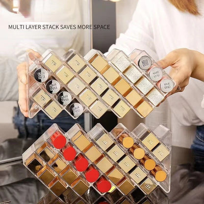 Fish-Shaped Lipstick Storage Rack Space-Saving Lipstick Holder 28-Grid Lipstick Organizer Display Shelf for Home Office Storage