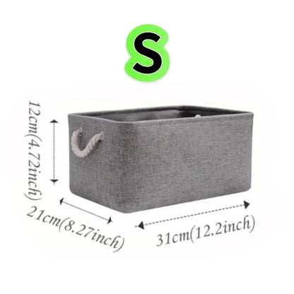 Folding Linen Storage Box with Handles Space-Saving Cube Organizer Basket for Home Supplie Baby Toys Clothes Books Organizer