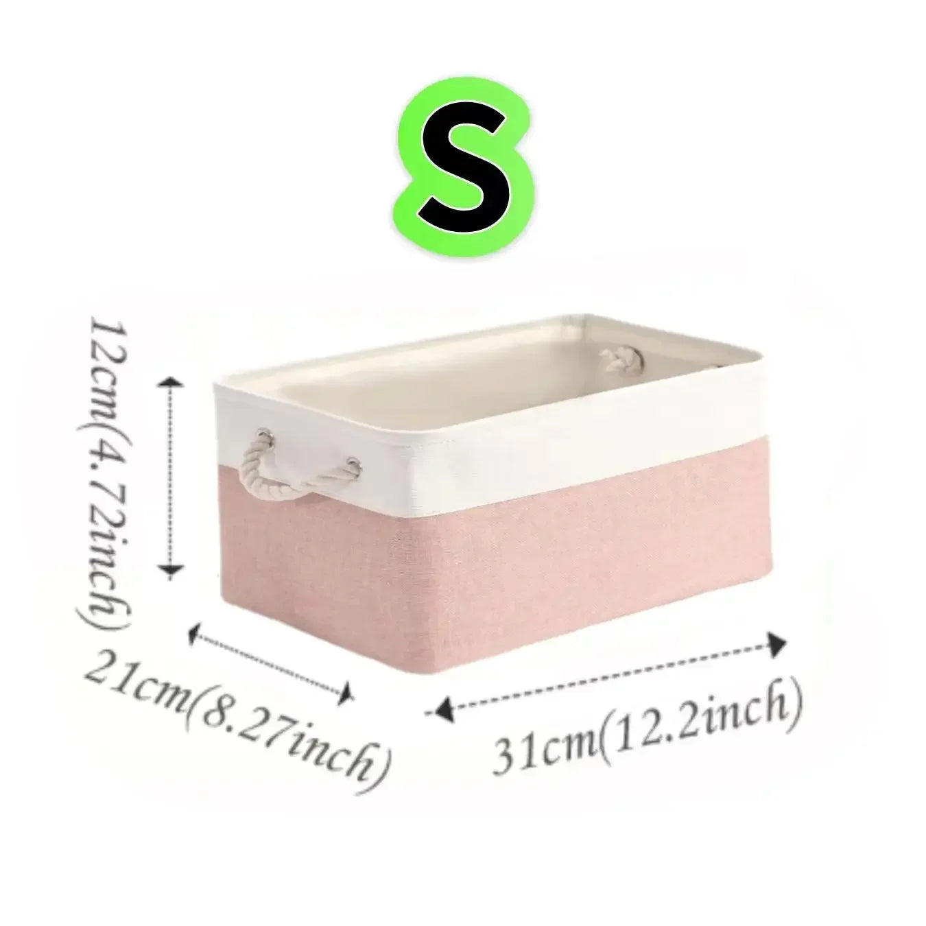 Folding Linen Storage Box with Handles Space-Saving Cube Organizer Basket for Home Supplie Baby Toys Clothes Books Organizer