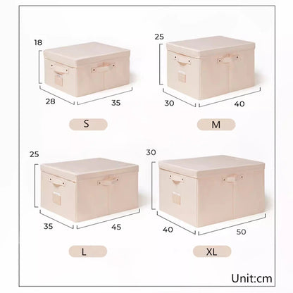 Fabric Foldable Storage Box with Lid Organizer for Clothes Large Capacity Quilt Blanket Toy Storage Closet Wardrobe Organizer