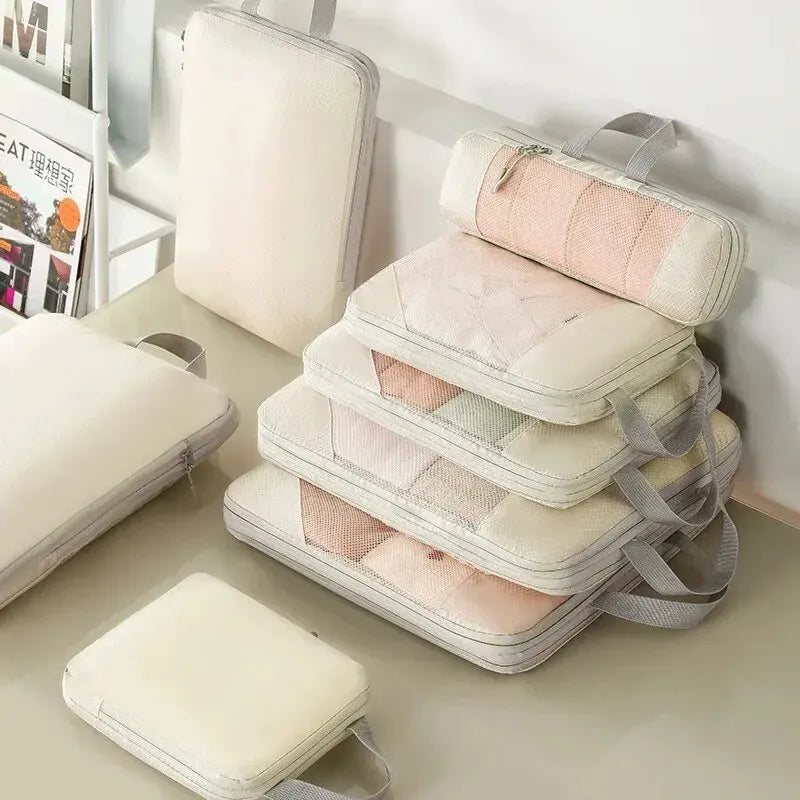 Travel Storage Bag Compressible Packing Cubes Carry on Travel Suitcase Luggage Organizer Foldable Waterproof Handbagtravel Bag
