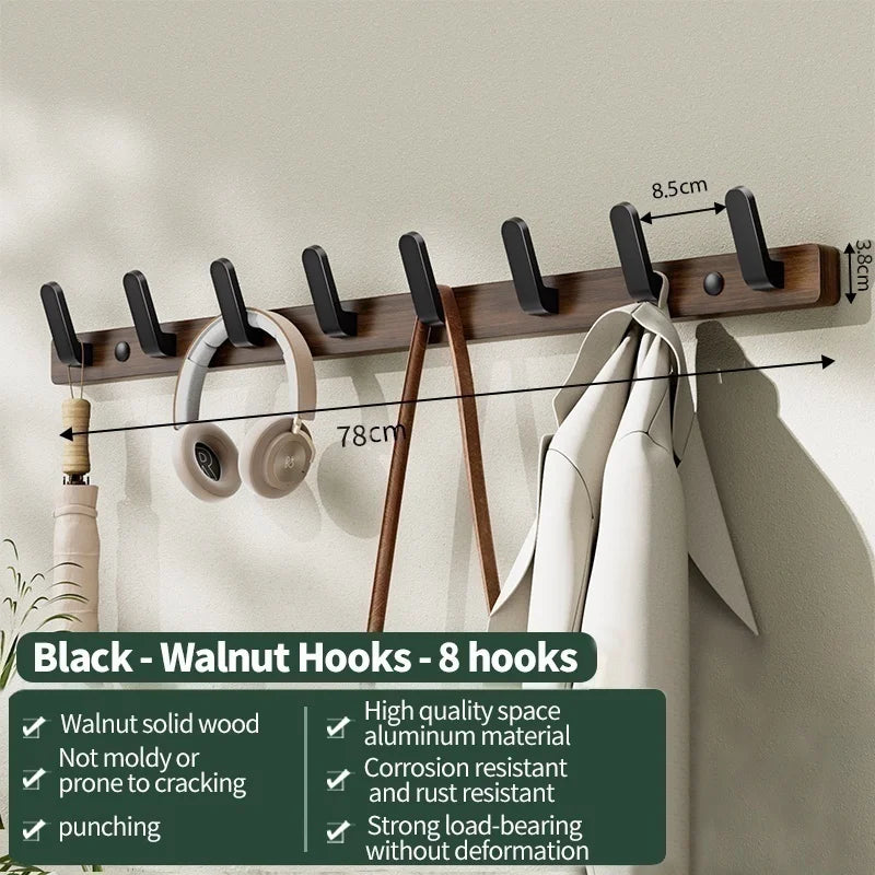 Wood Hooks Strong Hook Wall Hanger Sticker Hanging Coat Rack Clothes Hanger Shower Robe Hook Kitchen Bathroom Towel Hooks