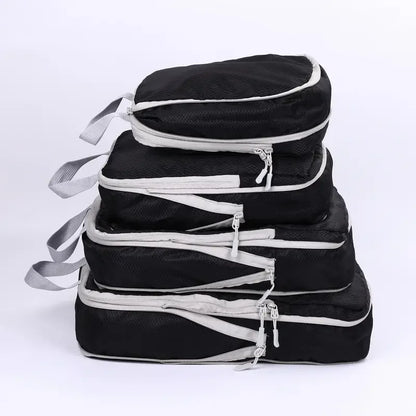 Travel Compression Packing Cubes Suitcase Luggage Organizer Set Zipper Foldable Storage Bag for Clothes Shoes Travel Accessories