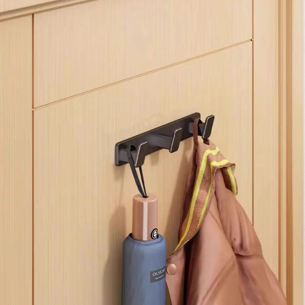 Coat Hook Wall Rack Hanger - Black Coat Rack with 5 Hooks Wall Hooks for Hanging Hat Key Bag Towel Wall Mount Coat Rack