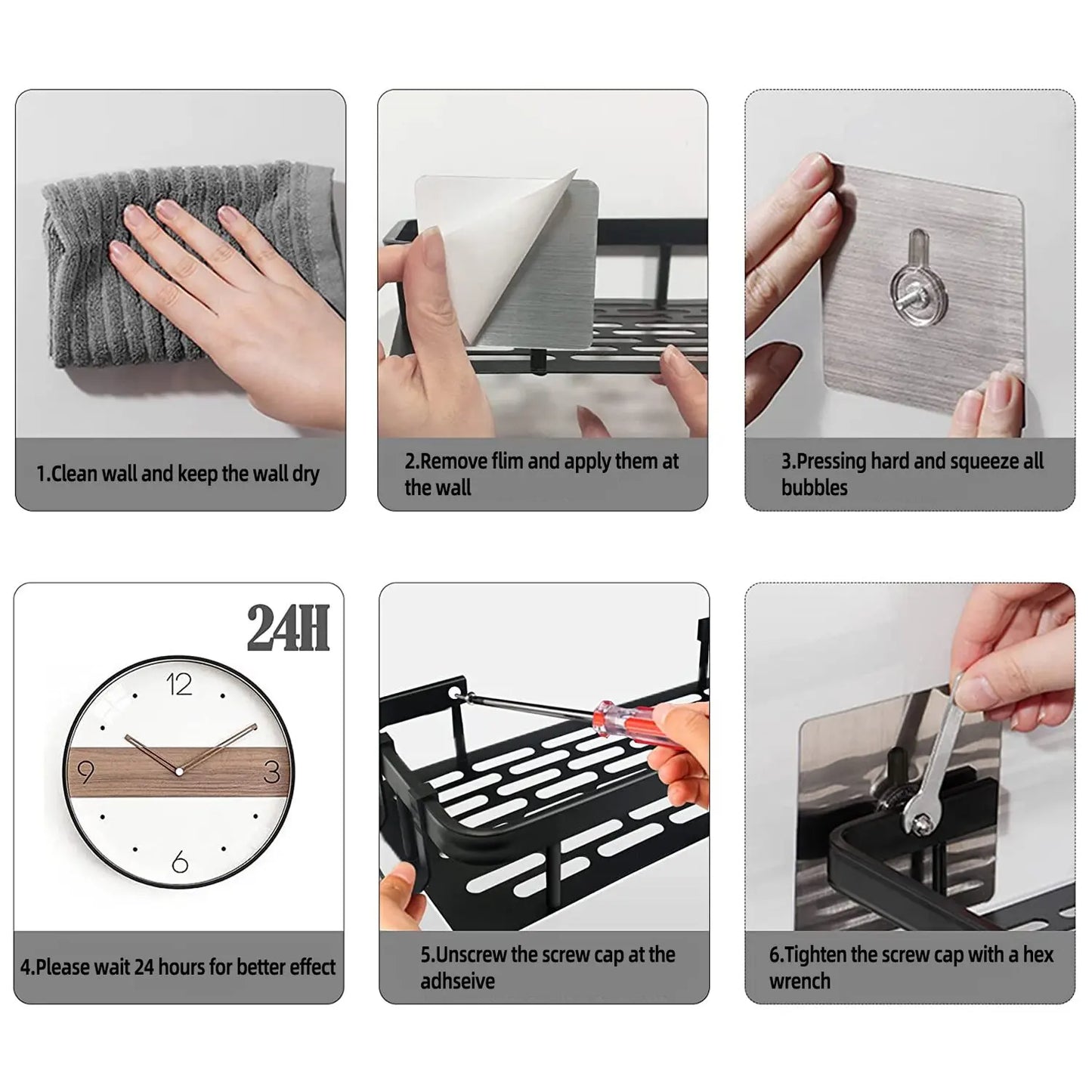 Wall Mounted Rectangular Rack Wall Mounted Shower Shampoo Rack No Drill Rack Tripod Bathroom Rack Towel Rack