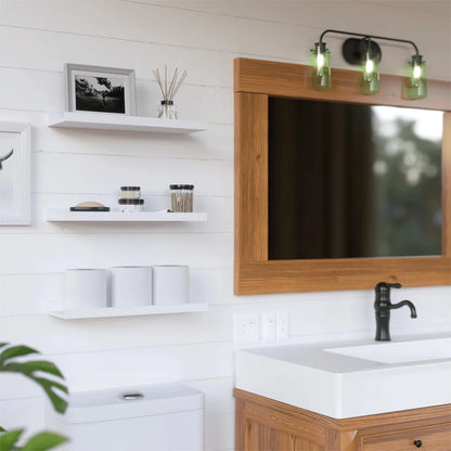 Floating Shelves Wall Mounted Set of 3 Rustic Wood Shelves with Ledge Design for Bedroom Living Room Kitchen Wall Storage Shelf