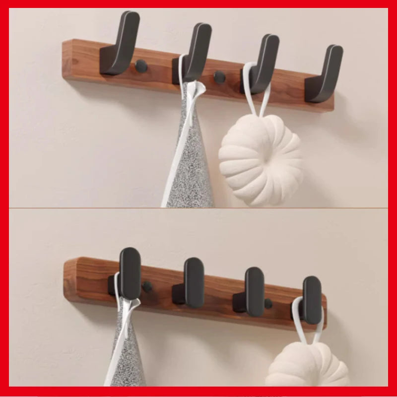 Wood Hooks Strong Hook Wall Hanger Sticker Hanging Coat Rack Clothes Hanger Shower Robe Hook Kitchen Bathroom Towel Hooks