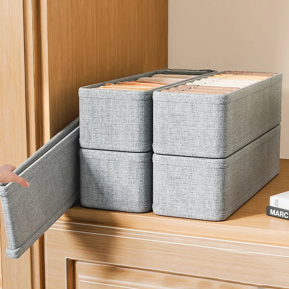 Drawer Style Underwear Socks Storage Box Folding Washable Storage Basket Wardrobe Closet Organizer Box for Socks Underwear Tie