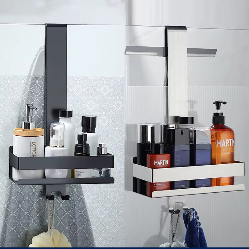 Movable Bathroom Shelves No Drill Shelf Organizer Shower Support Steel Shelf Multifunction Shelves Storage Unit for Bathroom