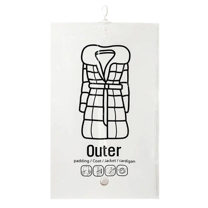 1-5PCS Hanging Vacuum Storage Bags Clothes Compression Seal Bag Reusable Empty Pump Bags Clothes Wardrobe Quilt Vacuum Pack