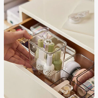 Acrylic Plastic Storage Box with Lid Makeup Organizer Transparent Desk Drawer Organizers Box Jewelry Box Closet Organizer Boxes