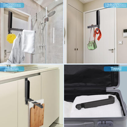 Over the Door Drying Rack, 1 Pack Grey Foldable Clothes Hanger Doors Hooks