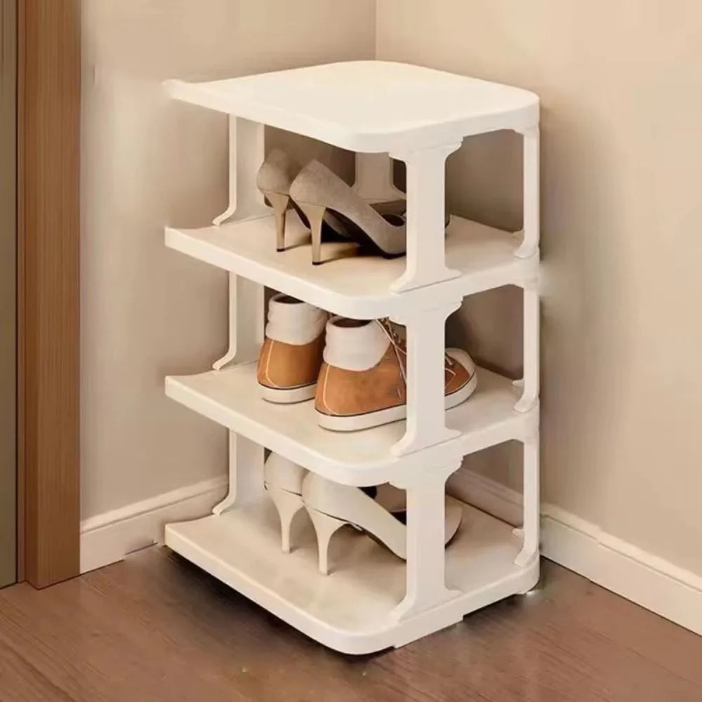Removable Vertical Shoe Rack 2-8 Layers Saving Space Layered Shoe Cabinets Anti-Drop Stackable Shoes Storage Organizer Doorway