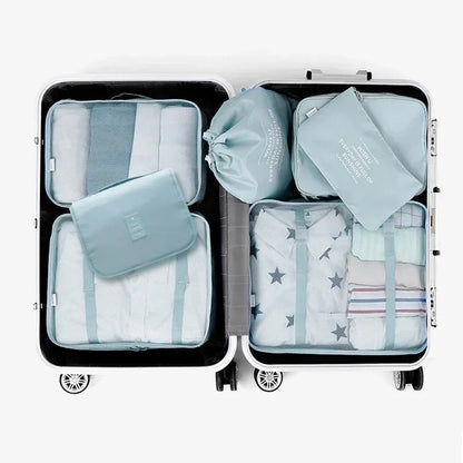 8-Piece Set Travel Bag Organizer Clothes Luggage Travel Organizer Blanket Shoes Organizers Bag Suitcase Pouch Packing Cubes