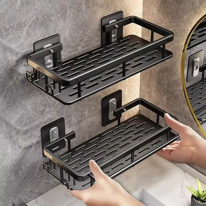 Wall Mounted Rectangular Rack Wall Mounted Shower Shampoo Rack No Drill Rack Tripod Bathroom Rack Towel Rack